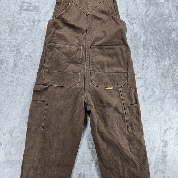 Berne Canvas Overalls Bibs Men 30x30 Dark Brown Unlined Actual 30×28 - Picture 10 of 11